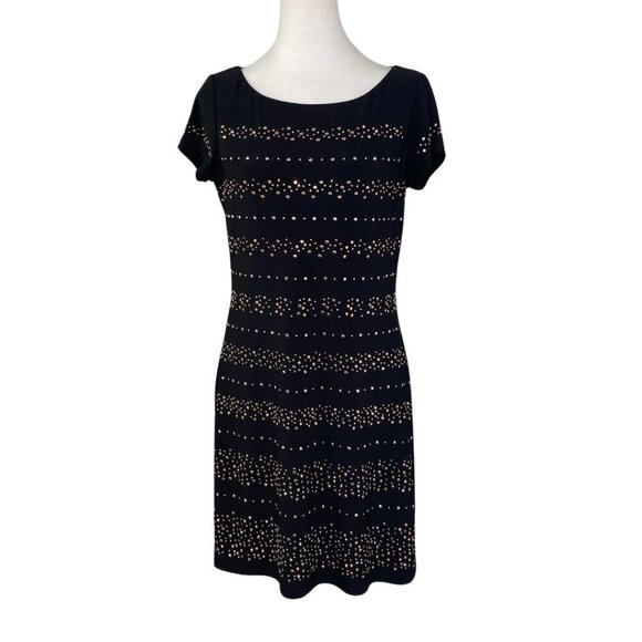 White House Black Market Dresses & Skirts - White House Black Market Black, Short Sleeve Studded Midi Dress, Size Small #256